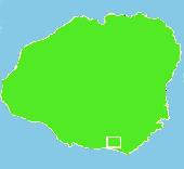 Locator Map: A white rectangle denotes an area just inland from the central south shore of the island of Kauai.
